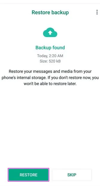 آموزش بازیابی پیام های حذف شده واتساپ 5