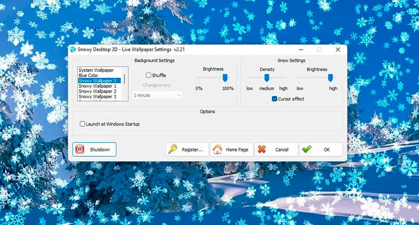 Snowy Desktop 3D