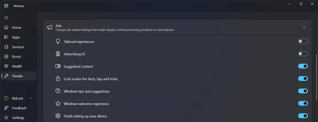 برنامه رایگان Wintoys