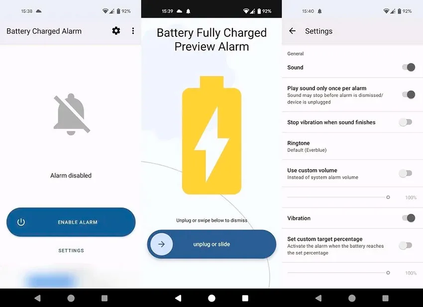 Full Battery Charge Alarm