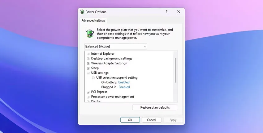جلوگیری از قطع شدن برق USB