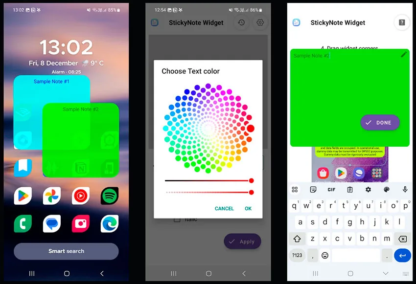 Sticky Notes Widget