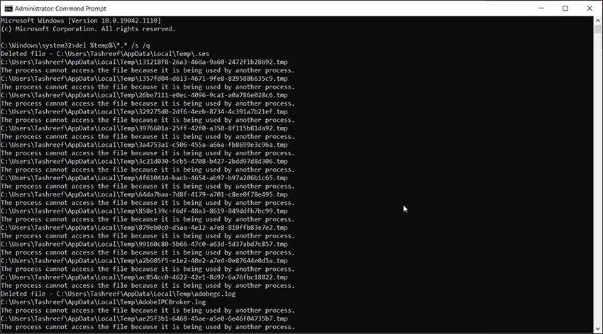 پاکسازی کامپیوتر با استفاده از Command Prompt