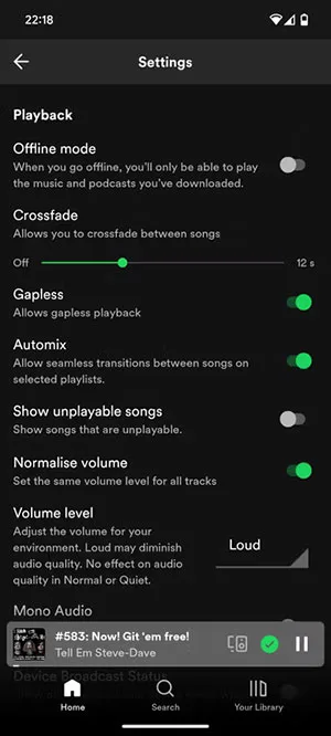 فعال کردن Crossfade در اسپاتیفای