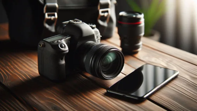 دوربین DSLR و گوشی هوشمند