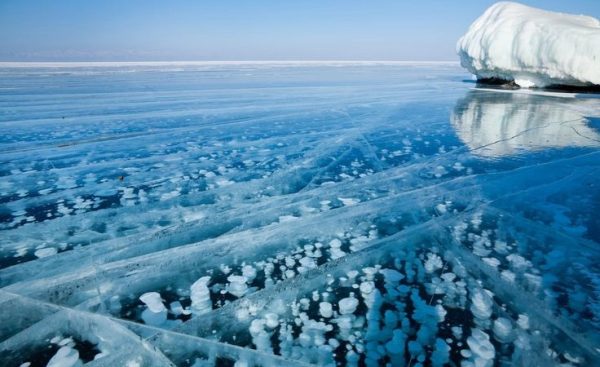 Frozen bubbles on Lake Baikal