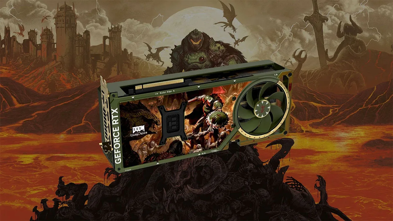 کارت گرافیک RTX 5080 DOOM Edition رونمایی شد؛ نسخه محدود کلکسیونی برای طرفداران DOOM