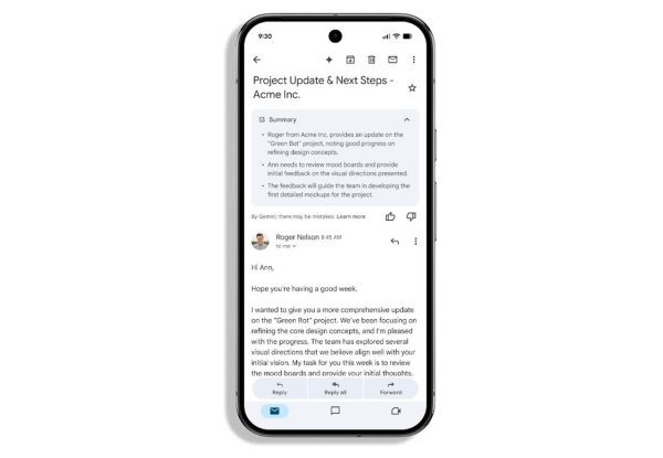 خلاصه جیمیل با هوش مصنوعی