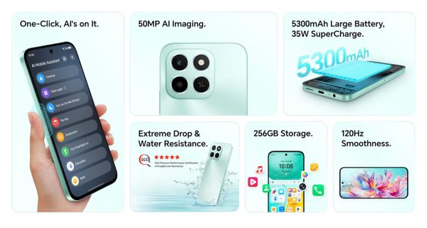 آنر X6c معرفی شد؛ نمایشگر 120 هرتز و تراشه هلیو G81 اولترا با قیمتی اقتصادی