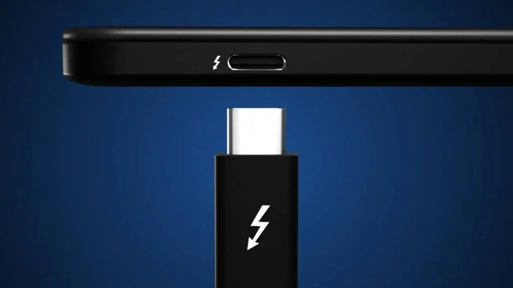 معنای علامت رعد و برق روی پورت USB