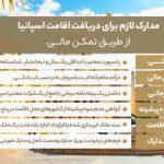 مدارک لازم برای دریافت اقامت اسپانیا از طریق تمکن مالی