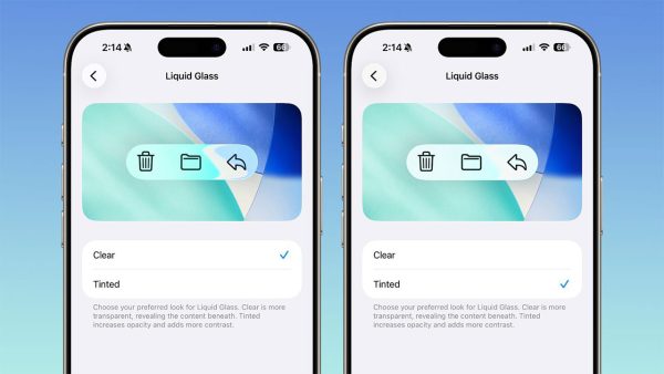 تنظیم شفافیت Liquid Glass