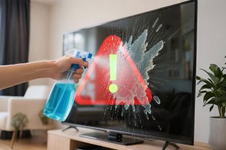 تمیز کردن صفحه تلویزیون