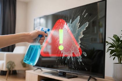 تمیز کردن صفحه تلویزیون