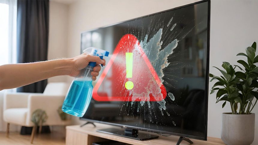 تمیز کردن صفحه تلویزیون