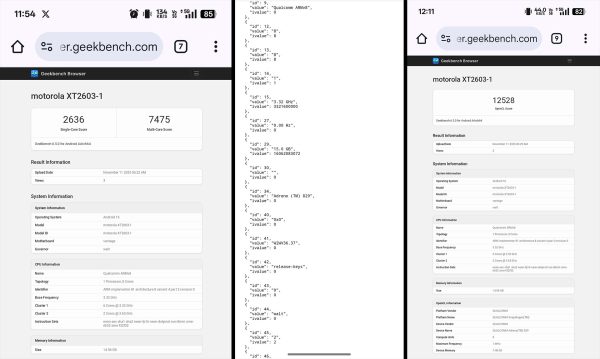 موتورولا اج 70 اولترا در گیک‌بنچ