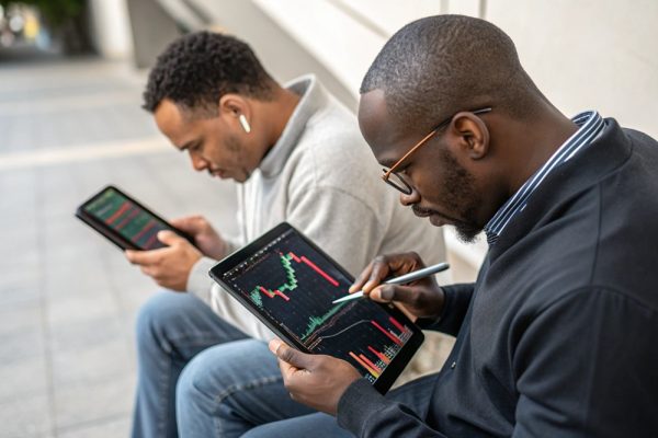 بررسی نمودار قیمت ارز دیجیتال با گوشی