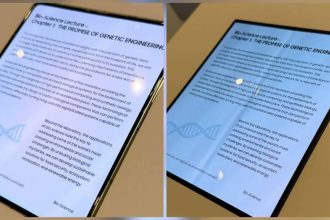 نمایشگر تاشو سامسونگ بدون خط تا