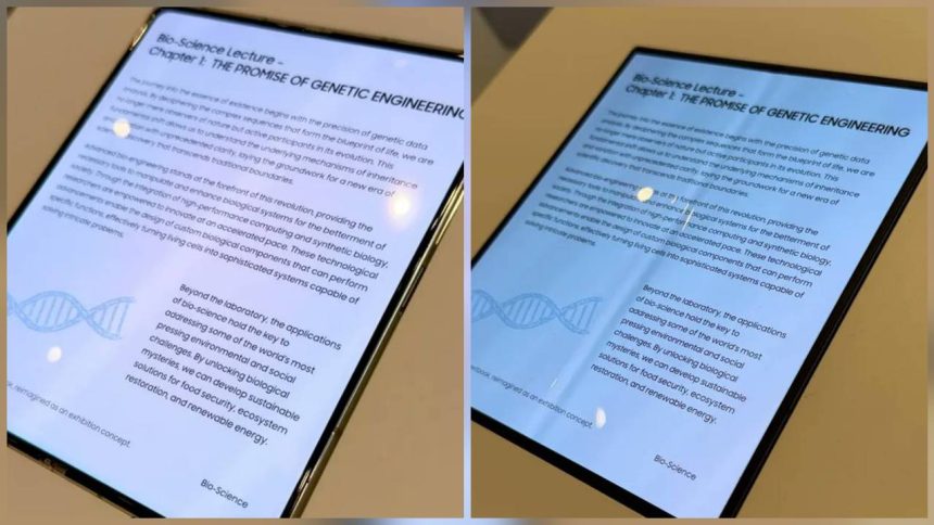 نمایشگر تاشو سامسونگ بدون خط تا