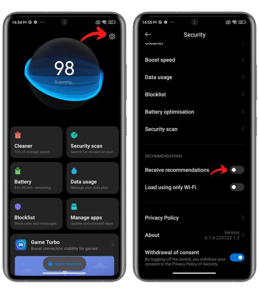حذف تبلیغات HyperOS