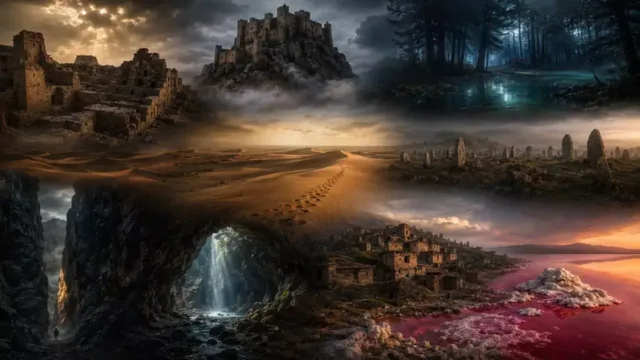 نمایی وهم‌انگیز و مه‌آلود از یک مکان باستانی و اسرارآمیز در دل طبیعت ایران که مرز میان واقعیت و افسانه را نشان می‌دهد