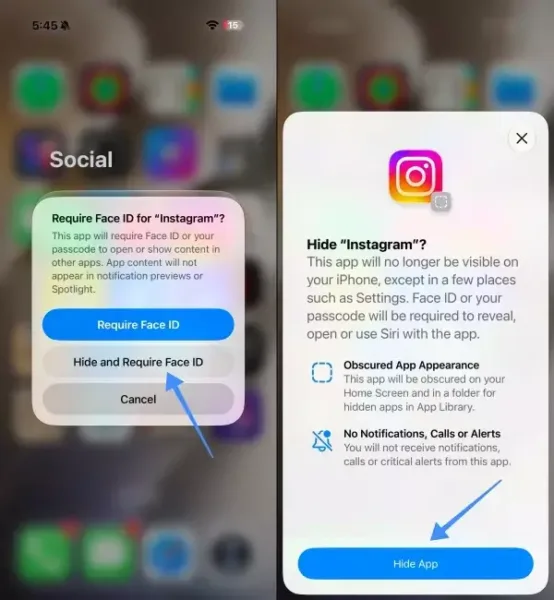 قفل برنامه آیفون