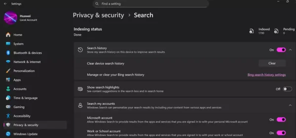 تنظیمات ویندوز 11