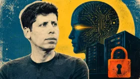تصویر مفهومی از لوگوی OpenAI و عامل هوش مصنوعی که از محیط ایزوله به شبکه عمومی نفوذ می‌کند تصویر مفهومی از لوگوی OpenAI و عامل هوش مصنوعی که از محیط ایزوله به ش