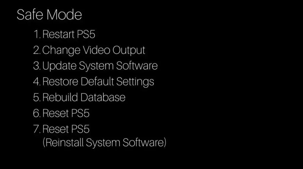 حالت Safe Mode پلی استیشن 5