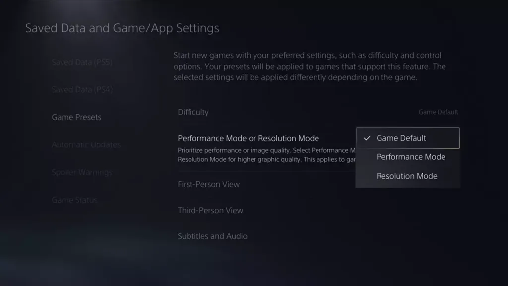 Performance Mode در پلی استیشن 5