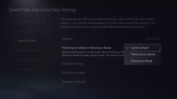 Performance Mode در پلی استیشن 5